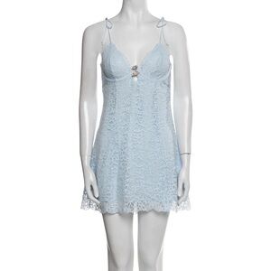 FOR LOVE & LEMONS Creamsicle Lace Slip Dress 27985 Light Baby Blue Flower Medium